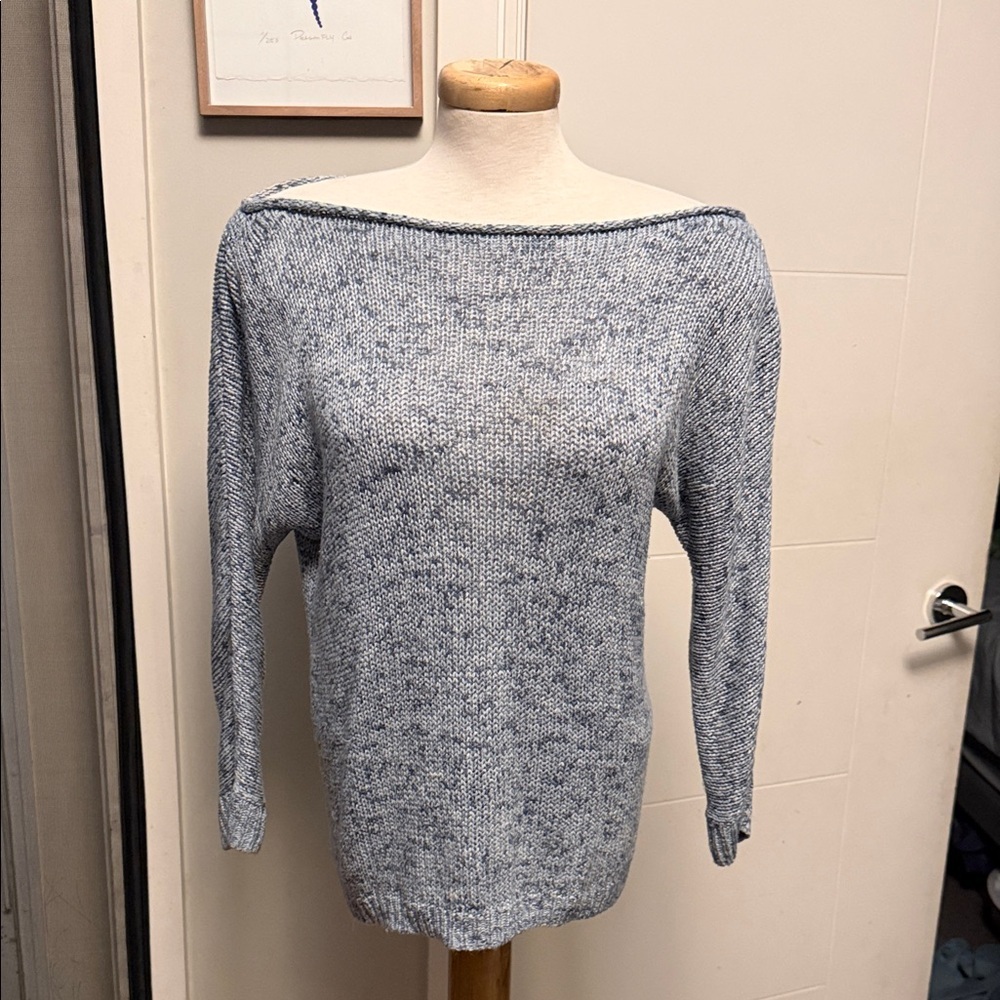Dynamite Off-Shoulder Blue Sweater
